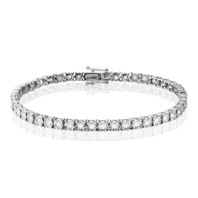 Bratara Tennis din Aur Alb 18K si 48 Diamante de 0.86 CT - Zen Diamonds